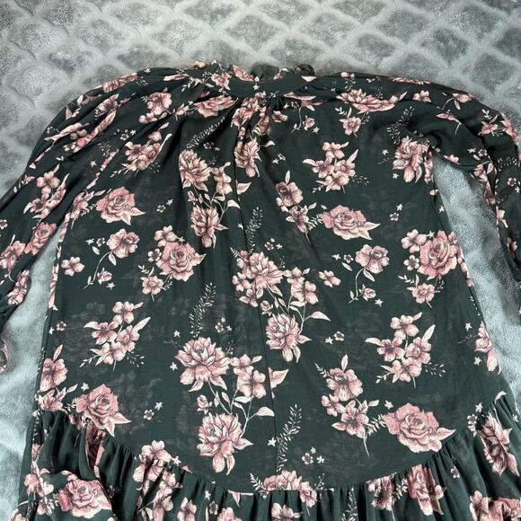 Free People Dress Womens XS Boho Maxi Long Sleeve Tiered Ruffle Floral - Picture 10 of 11